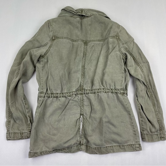 Max Jeans Green Open Front Long Sleeve Tencel Utility Jacket Women’s Size XS - Picture 5 of 7